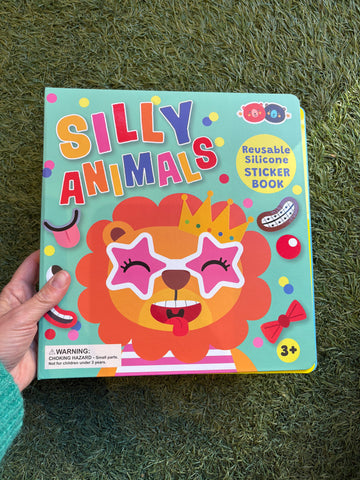 Silly Animals Reusable Silicone Sticker Book