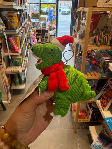 Knitted T- Rex Christmas Bauble