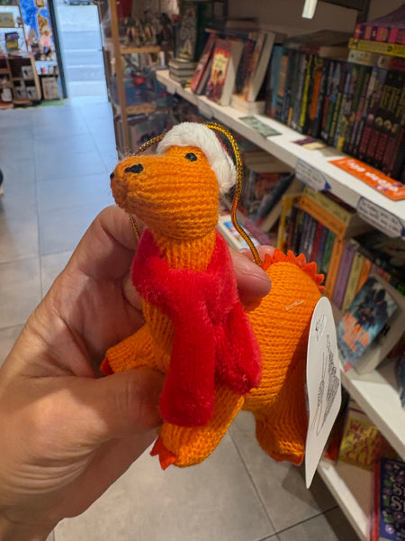 Knitted Diplodocus Christmas Bauble
