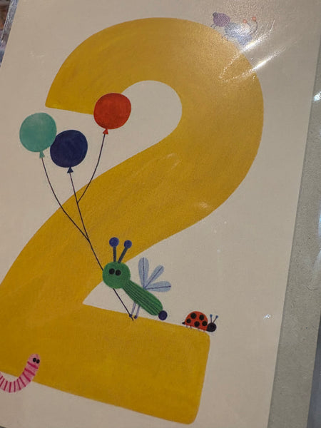 Number 2 Age Card (bugs) - Daria Solak