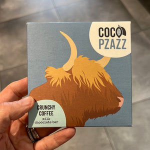 Coco Pzazz Crunchy Coffee Milk Chocolate Bar