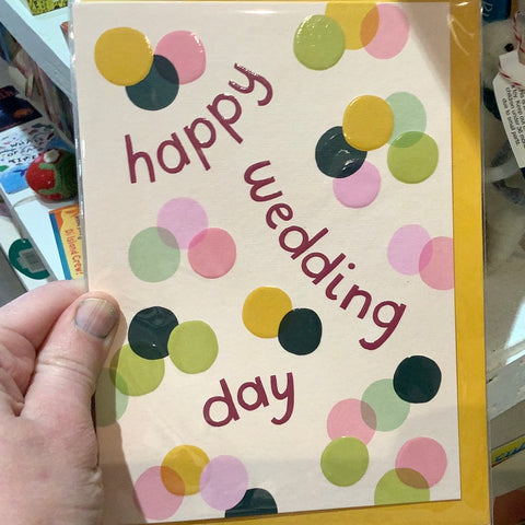 Raspberry Blossom Happy Wedding Day Card