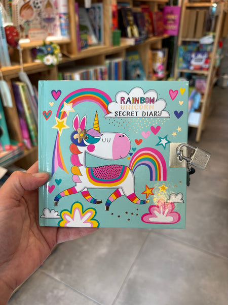 Lockable Secret Diary - Rainbow Unicorn