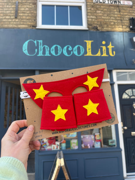 A is for Alice Red Superhero Mask And Cuffs