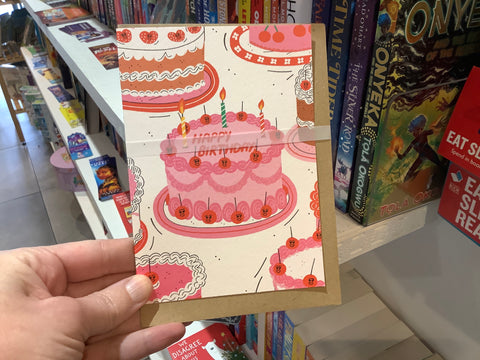 Rumble Cards Happy Birthday Pink Cake Card