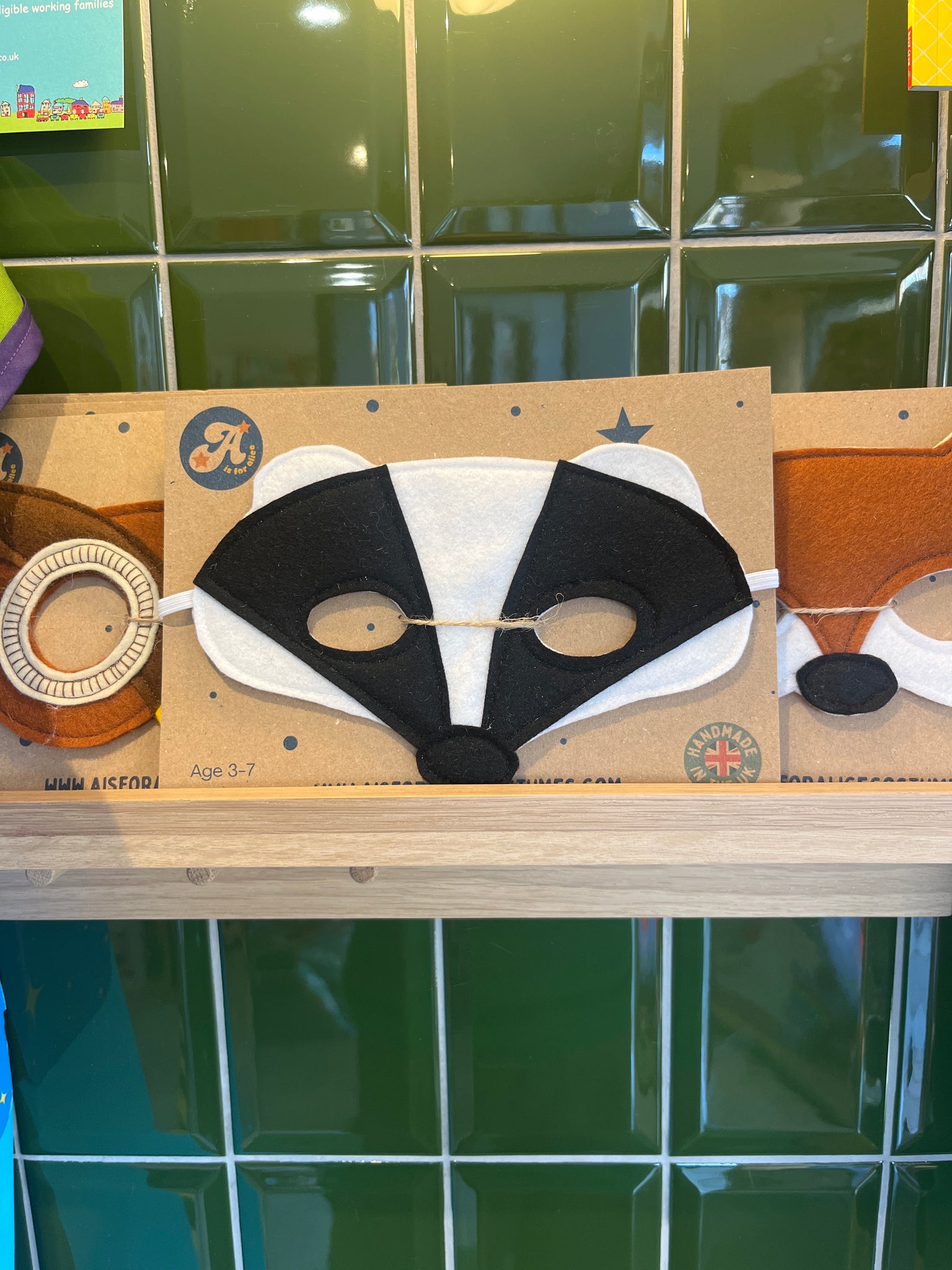 A is for Alice Handmade Badger Mask