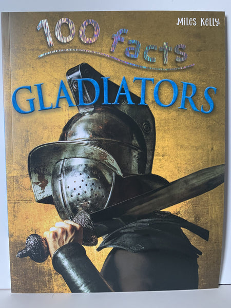 100 facts about Roman Gladiators in this superbly illustrated children's book.  Learn about brutal battles, skilled fighters and colossal arenas with fantastic images and fun cartoons. Find out how gladiators were trained, what weapons they used and what it took to survive.