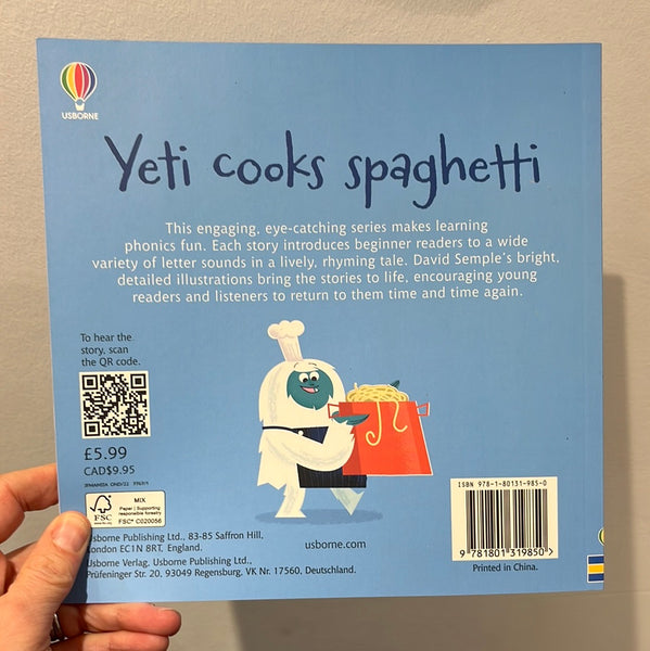 Yeti Cooks Spaghetti